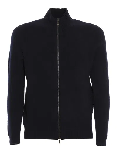 Drumohr Lambswool Cardigan In Azul Oscuro