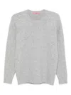 Drumohr Soft Texture Ribbed Crewneck Knitwear In Gray
