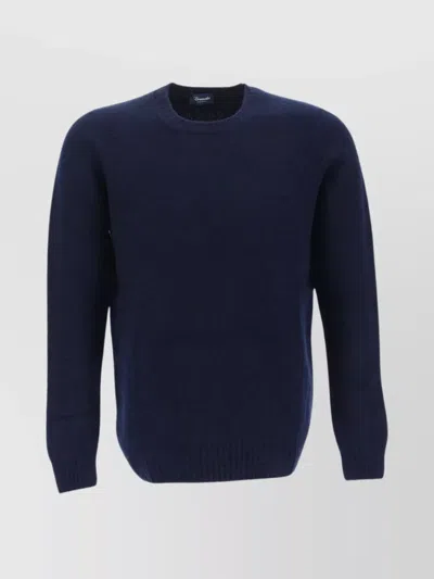 Drumohr Lambswool Crew Neck Sweater In Blue