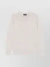 Drumohr Lambswool Crew Neck Sweater With Marl Knit In White