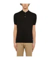 Drumohr Lapel Short-sleeved Polo Shirt In Black