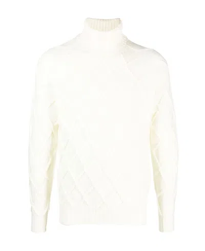 Drumohr Lattice-knit Merino Jumper In White