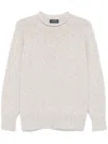Drumohr Lambswool Crew Neck Sweater With Marl Knit