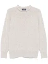 Drumohr Lambswool Crew Neck Sweater With Marl Knit