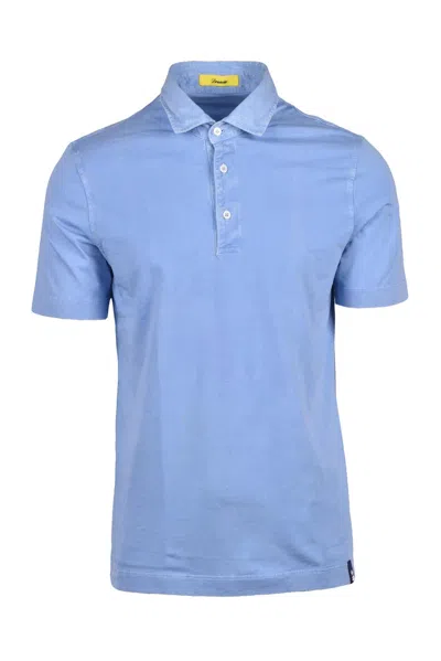 Drumohr Light Blue Cotton Polo Shirt