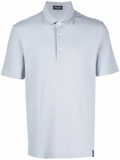 DRUMOHR LIGHT BLUE COTTON POLO SHIRT