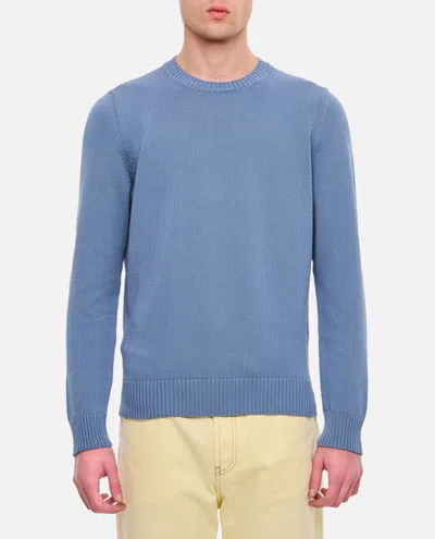 Drumohr Light Blue Crewneck Sweater In Sky Blue