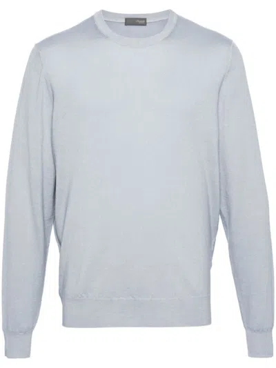 Drumohr Crew-neck Merino Jumper In Blue
