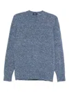 Drumohr Speckled Round-neck Sweater In Blue