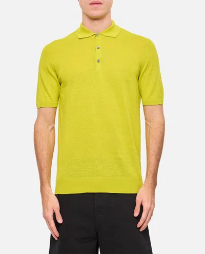 DRUMOHR LIGHT YELLOW BUTTON DOWN POLO SHIRT