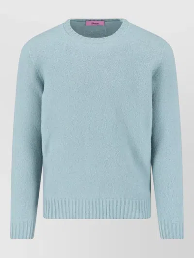 Drumohr Lightweight Crew Neck Knit Long Sleeve Sweater In Blue
