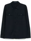 Drumohr Linen Shirt Jacket With Multiple Pockets In Black