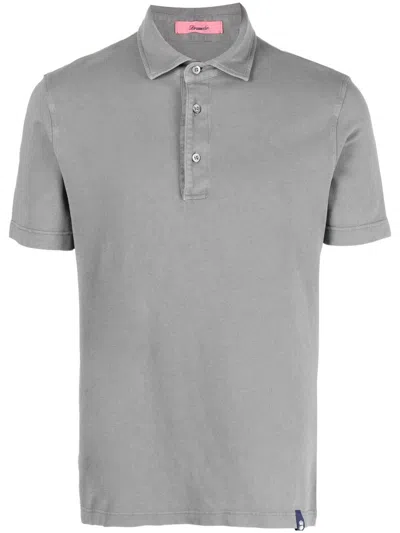 Drumohr Logo-patch Cotton Polo Shirt In Marrone