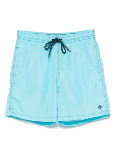 Drumohr Man Swim Trunks Azure Size Xxl Polyester In Blue
