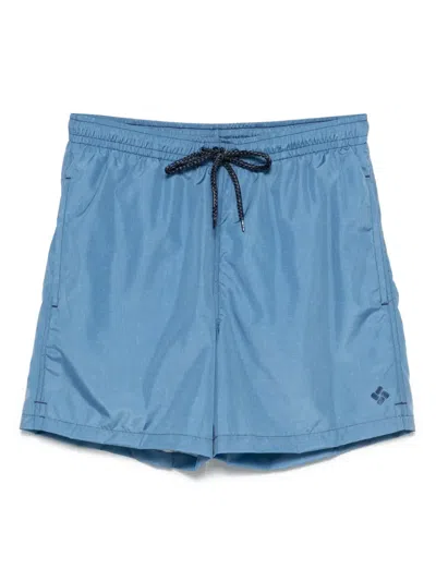 Drumohr Logo-patch Swim Shorts In Blue