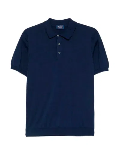 Drumohr Logo Polo In Blue