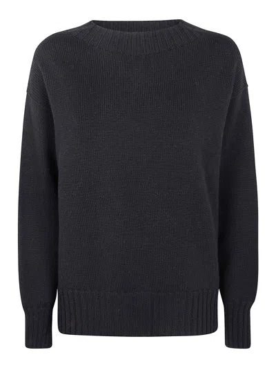 Drumohr Long Sleeve Crew Neck Aweater In Black