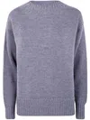 Drumohr Long Sleeve Crew Neck Aweater In Purple