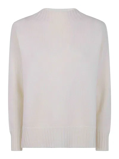 Drumohr Long Sleeve Crew Neck Aweater In Neutral