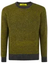 Drumohr Crew Neck Sweater Two-tone Design In Green