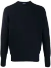 Drumohr Cashmere Crewneck Sweater With Ribbed Detailing