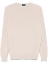 Drumohr Long Sleeve Crew-neck Sweater In Beige