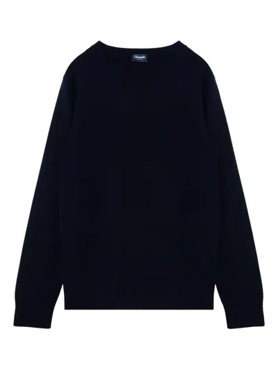 Drumohr Long Sleeve Crew-neck Sweater In Blue