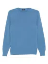 Drumohr Long Sleeve Crew-neck Sweater In Blue