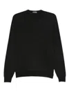 Drumohr Long Sleeve Crew-neck Sweater In Black