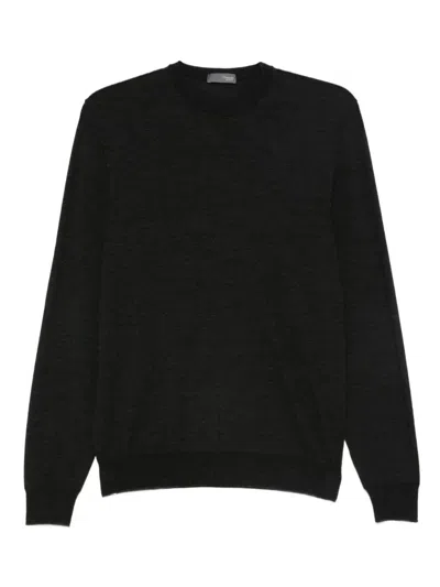 Drumohr Long Sleeve Crew-neck Sweater In Gray