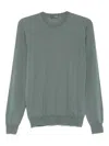 Drumohr Merino Wool Long Sleeve Crew-neck Sweater In Green