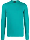 Drumohr Long Sleeve Crew Neck Sweater In Green