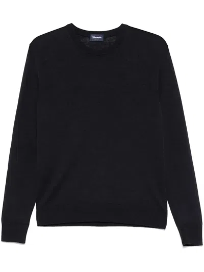 Drumohr Long Sleeve Crew-neck Sweater In Blue