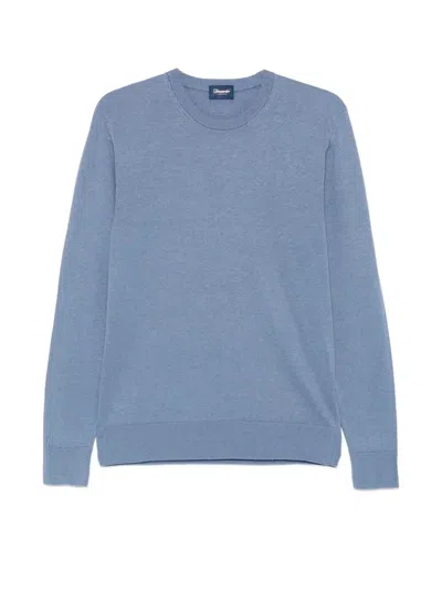 Drumohr Long Sleeve Crew-neck Sweater In Blue