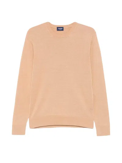 Drumohr Long Sleeve Crew-neck Sweater In Neutral