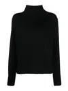 Drumohr Classic Roll Neck Sweater With Ribbed Detailing In Black