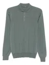 Drumohr Tailored Long Sleeve Polo In Green