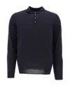 Drumohr Long Sleeve Polo Shirt In Black