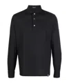 Drumohr Long-sleeved Polo Shirt In Black