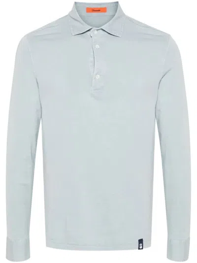 Drumohr Long Sleeve Polo Shirt In Blue