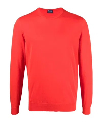 Drumohr Long Sleeve Sweater In Orange
