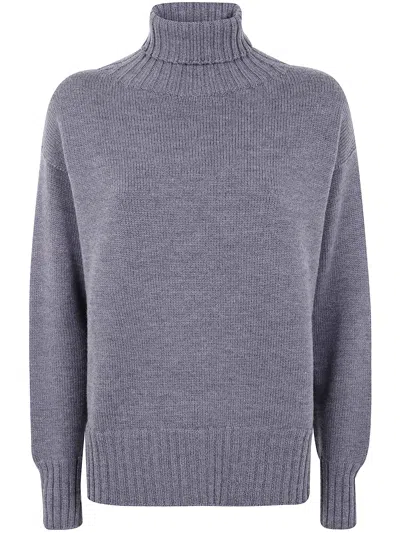 Drumohr Long Sleeve Turtle Neck In Gray