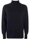 Drumohr Long Sleeves Turtle Neck Oversized Sweater In Black