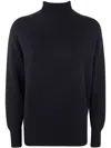 Drumohr Long Sleeves Turtle Neck Oversized Sweater In Black