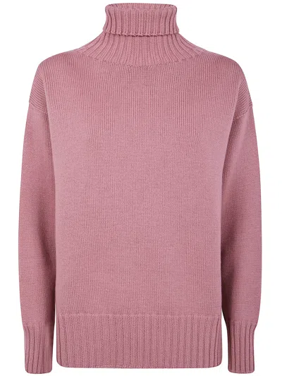 Drumohr Long Sleeve Turtle Neck In Pink