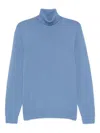Drumohr Long Sleeve Turtle-neck Sweater In Blue