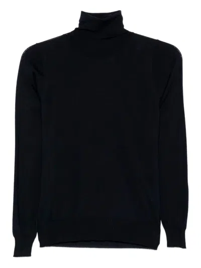 Drumohr Long Sleeve Turtle-neck Sweater In Black