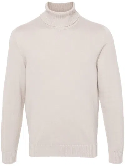 Drumohr Long Sleeve Turtle-neck Sweater In Neutral