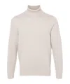 Drumohr Wool Turtleneck Sweater Long Sleeves In White