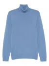 Drumohr Long Sleeve Turtle-neck Sweater In Blue